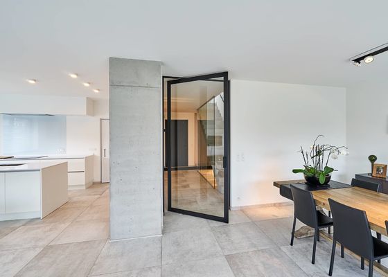 Porte pivotate in alluminio bianco / nero di alta sicurezza a doppio vetro