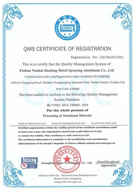 Porcellana Foshan WY Building Technology Co., Ltd. Certificazioni